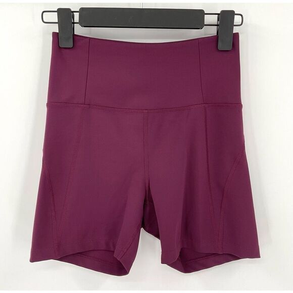 girlfriend collective Pants - Girlfriend Collective Aurora High Rise Run Biker Shorts Women Small Maroon Soft